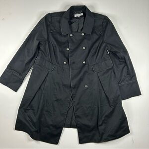 Liz Lange maternity Black collared pea coat Jacket XL preppy academia